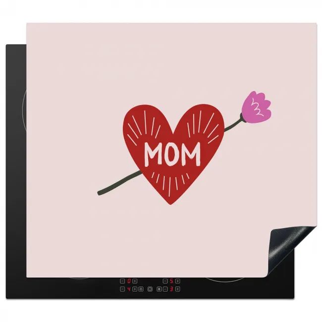 Induction hob protector - Heart - Red - Flower - Mother