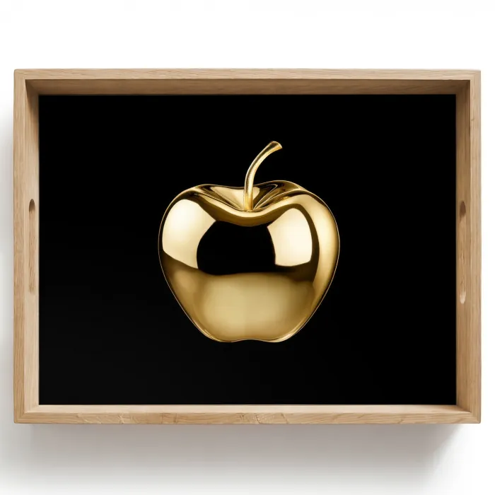 Appel - Goud - Chrome - Zwart Dienblad Rechthoek middel -z3d_shopping