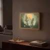 Bloemen - Bladeren - Zon - Groen Light Box met batterij (Wandlamp) middel -sfeer1