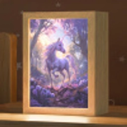 Eenhoorn - Paars - Sprookje - Fantasy dier Light Box met kabel klein -zzz_3d_website