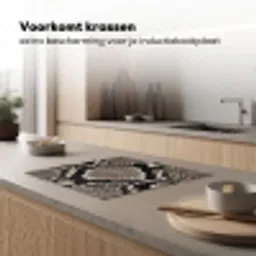Slangenleer - Patroon - Beige Inductie beschermer vinyl 3mm middel -sfeer1