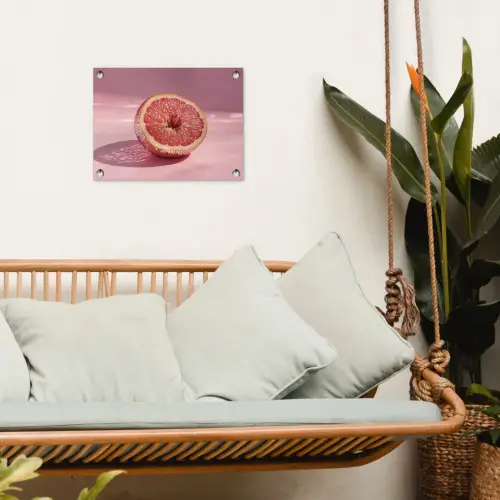 Grapefruit - Roze - Disco - Shiny tuinposter los doek klein -sfeer7