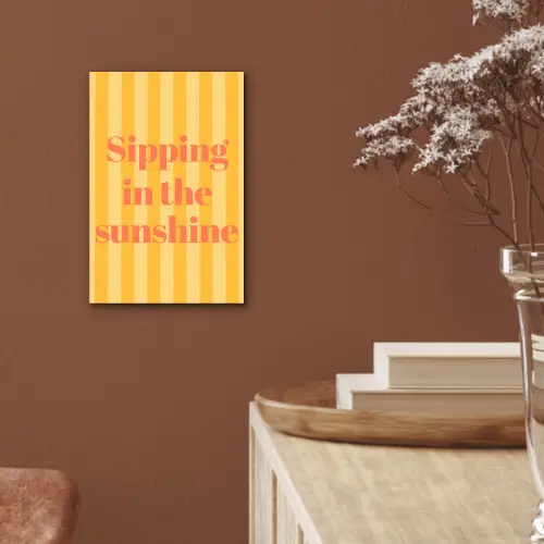 Gestreept - Geel - Sunshine - Letters aluminium wit klein -sfeer4
