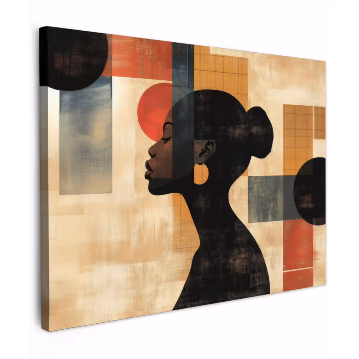Canvas schilderij - Zijaanzicht - Vrouw - Vormen