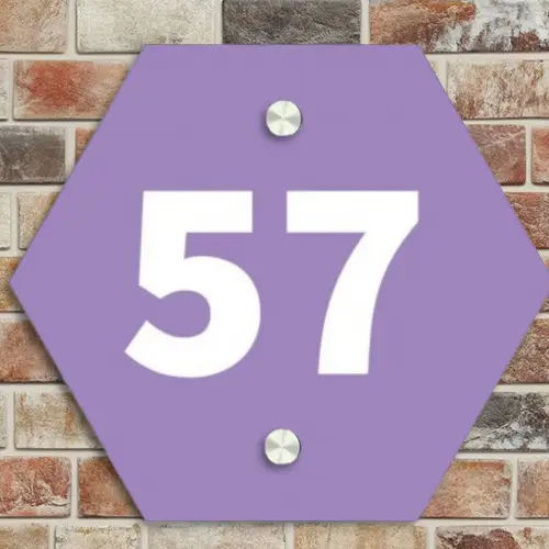 Paars - Traditioneel Naambord Hexagon klein -sfeer2