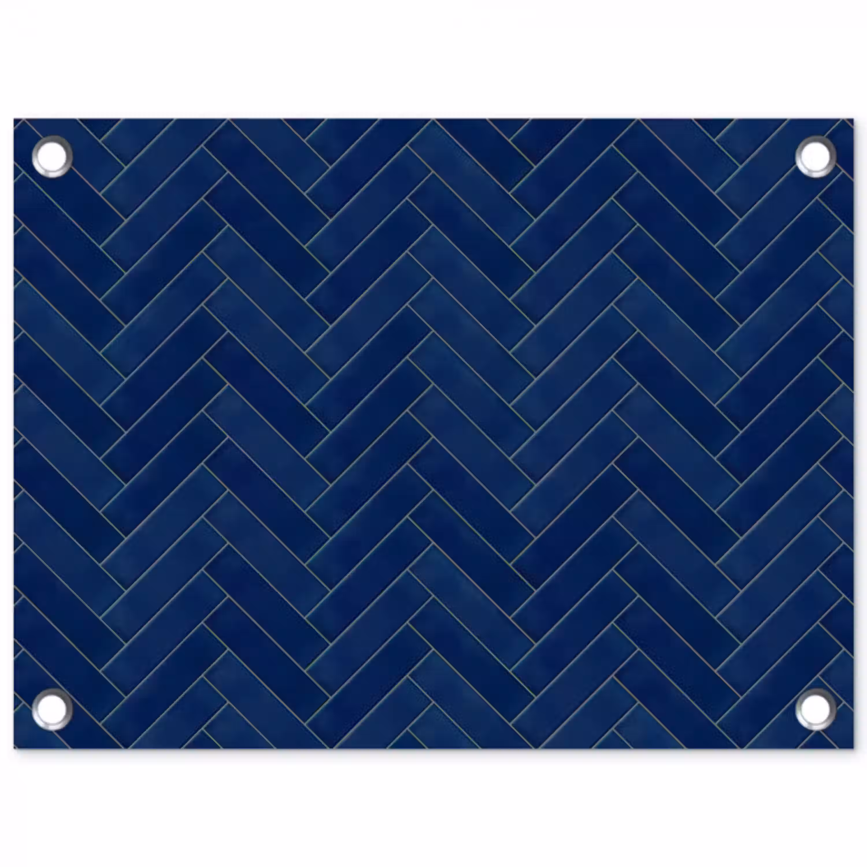 Visgraat - Wandtegel - Donkerblauw - Navy Blue tuinposter los doek klein 239 -3d