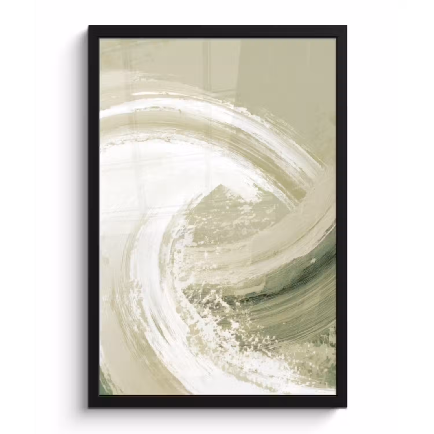 Poster met lijst - Abstract - Penseelstreken - Golven - Groen