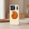 Schelp - Oranje - Ribbels Telefoonhoesje iPhone 17 Pro klein -sfeer2