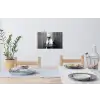 Vrouw - Bubbels - Zwart - Wit Muursticker klein -eettafel