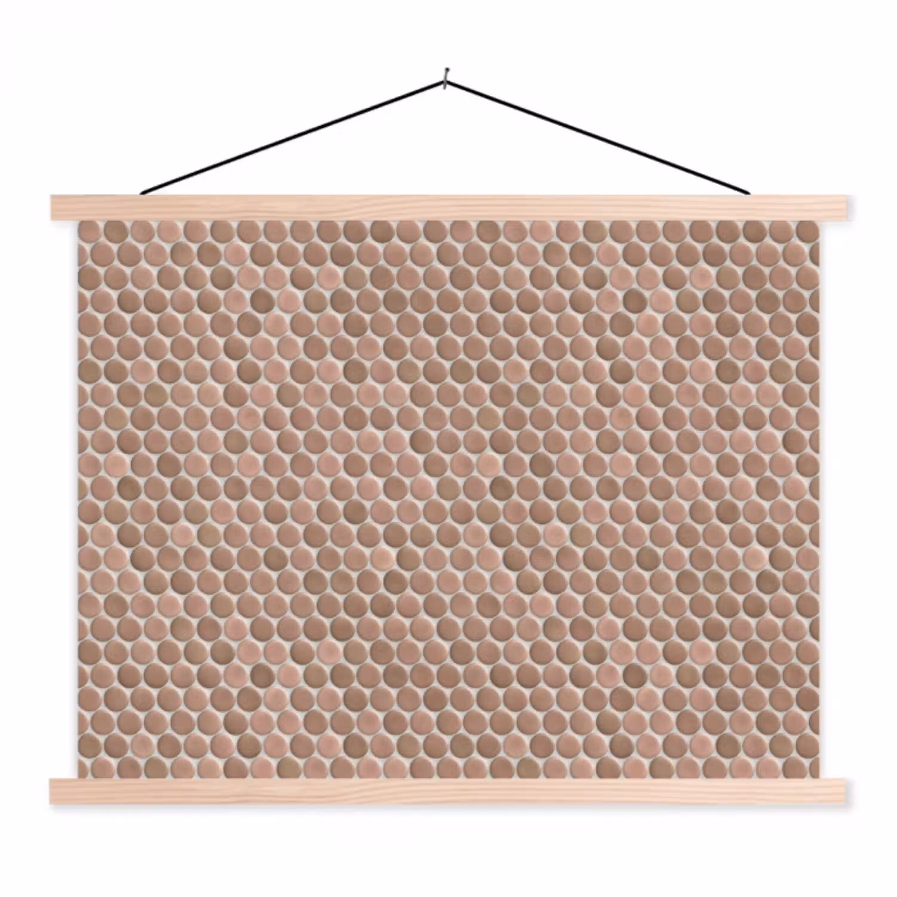 Penny - Mozaïek - Oudroze - Terracotta textielposter latten blank klein 122 -3d