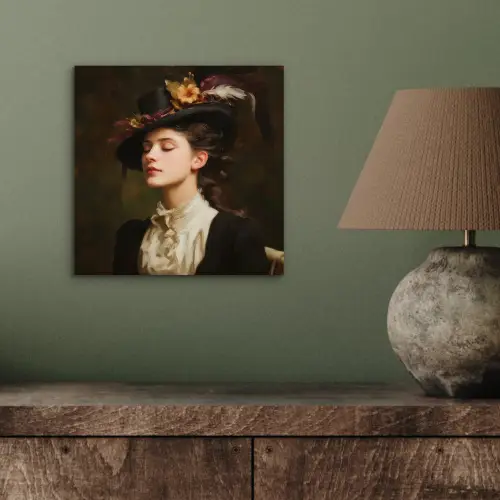 Vrouw - Victoriaans - Portret aluminium wit klein -sfeer2