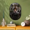 Tijger - Dieren - Portret - Luxe - Zwart Wandcirkel Ovaal Forex klein -sfeer2