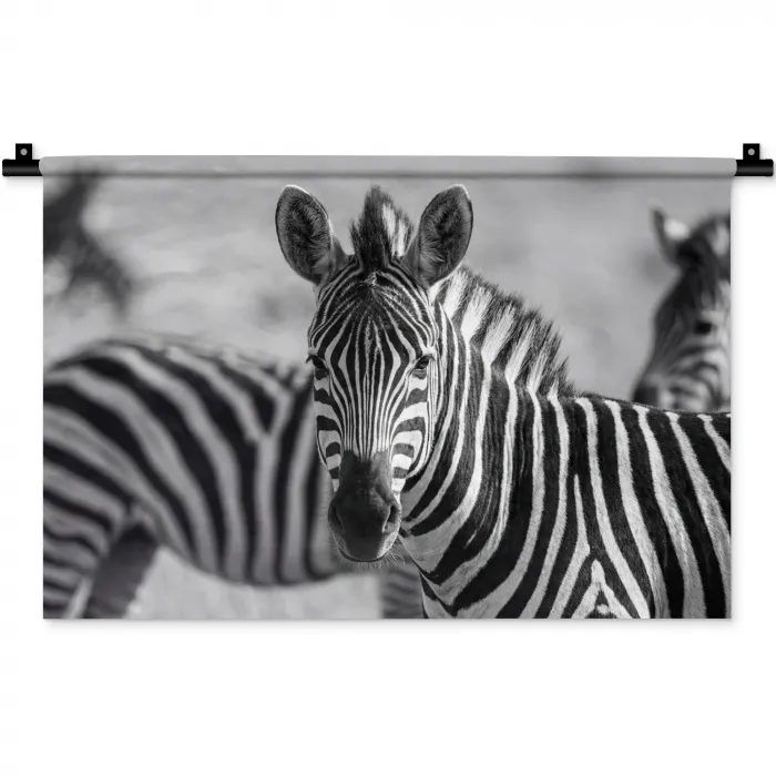 Zebra's - Zwart - Wit Wandkleed katoen klein -zz3d