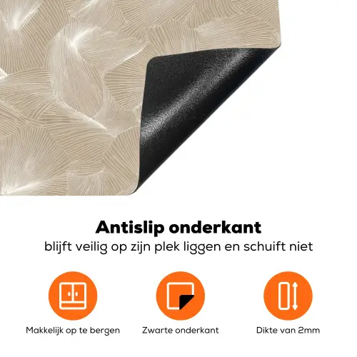 Organisch - Textuur - Beige Inductie beschermer vinyl 3mm klein 276 -zzzzzzz-td-onderkant
