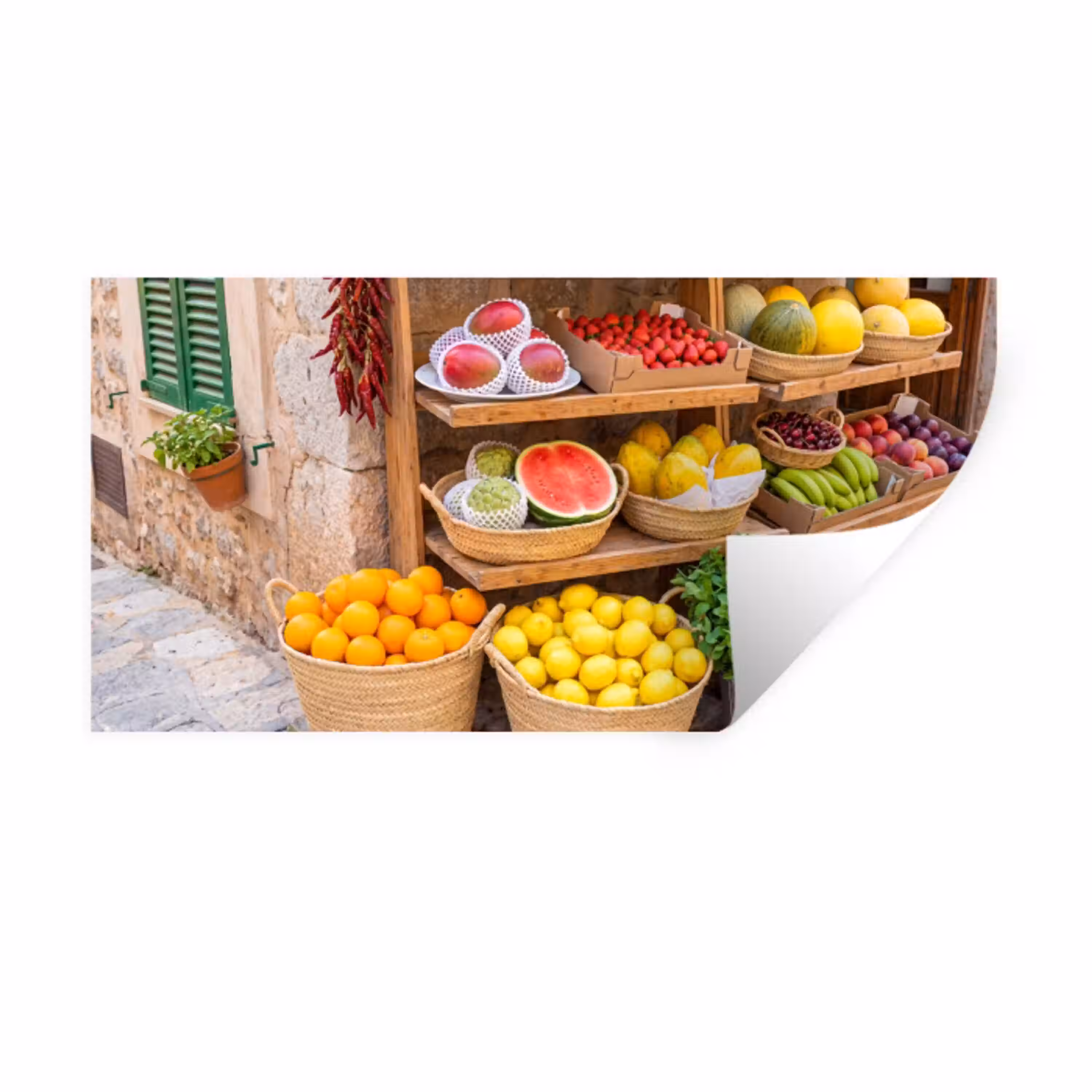 Fruit - Markt - Vers Muursticker klein -3d