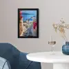 Santorini - Bloemen - Griekenland fotolijst zwart zonder passe partout klein -sfeer4