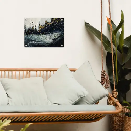 Marmer - Abstract - Goud - Luxe tuinposter los doek klein -sfeer7