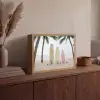Surfboard - Palmbomen - Kleurrijk Light Box met batterij (Wandlamp) middel -sfeer2