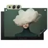 Hoed - Vrouw - Beige Inductie beschemer met haakjes klein -3d