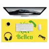 Mij niet bellen - Telefoon - Geel Muismat XXL klein -3d