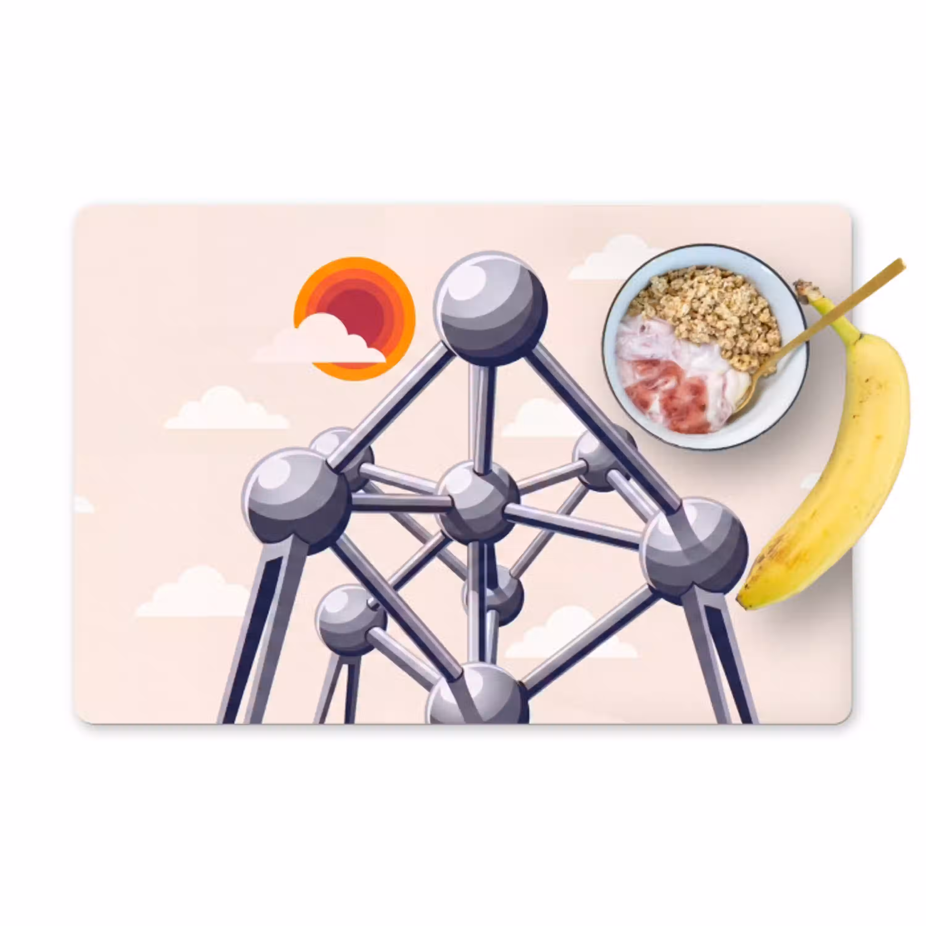 Architectuur - Geometrie - Stad - Modern - Grijs Placemat vinyl groot -zzzproduct_Kitchenyeah-website