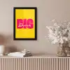 Dream big - Geel - Roze fotolijst zwart zonder passe partout klein -sfeer5