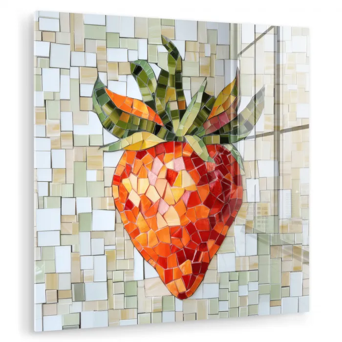 Aardbei - Rood - Mozaïek - Fruit plexiglas 5mm klein -zzzproduct_nieuw