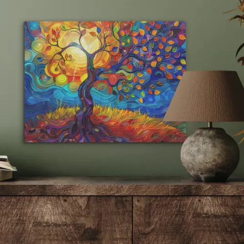Boom - Zon - Verflook - Kleuren - Abstract PET vilt klein -sfeer2