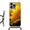 Zonnebloem - Dauwdruppels - Geel - Zonlicht Hoesje iPhone 16 Pro Max met koord klein -3d