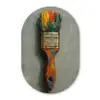Verf - Kwast - Schilderij Wandcirkel Ovaal Forex klein -3d