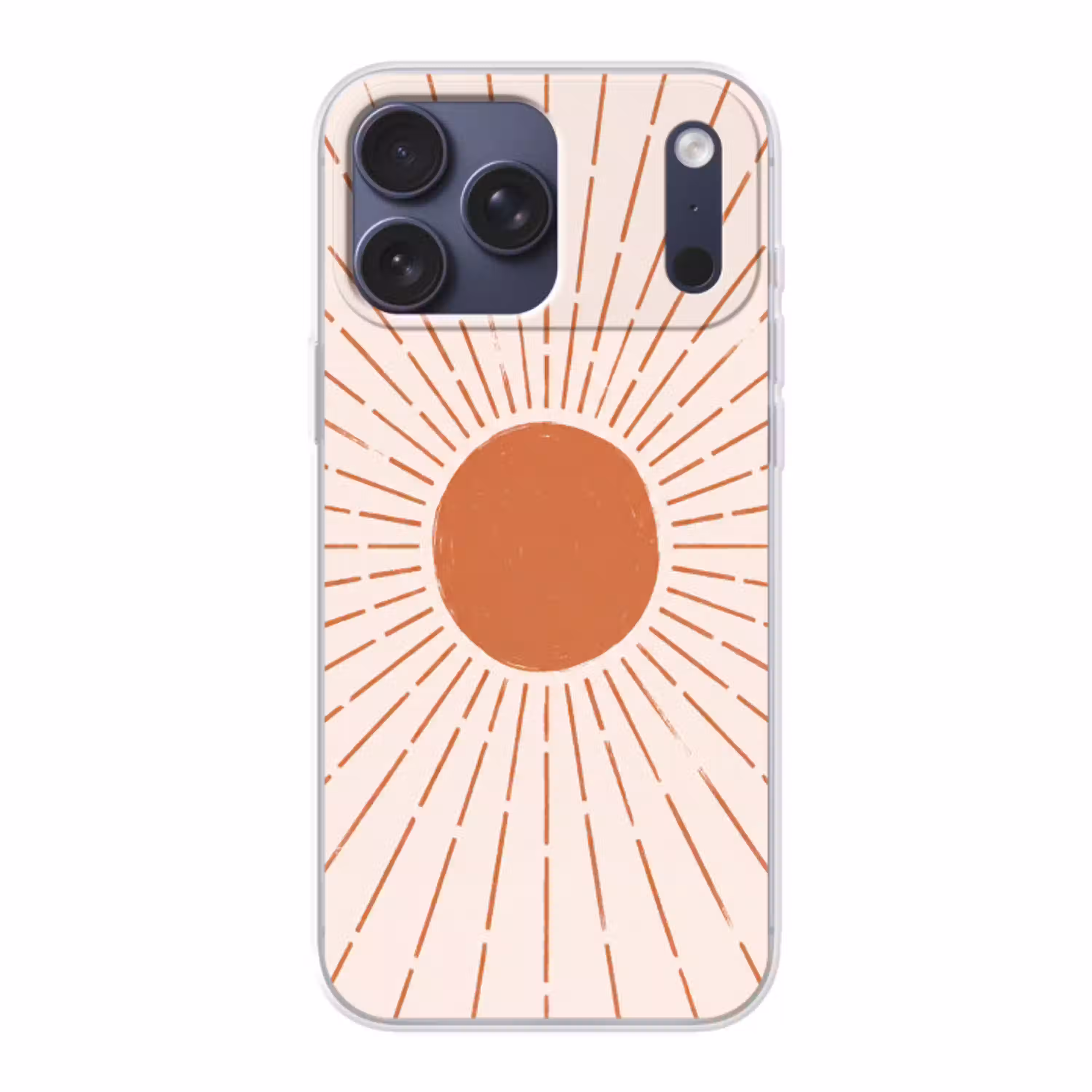 Zon - Stralen - Abstract - Terracotta - Modern Telefoonhoesje iPhone 17 Pro Max klein -3d