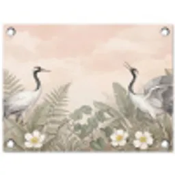 Kraanvogels - Natuur - Roze tuinposter los doek klein -3d