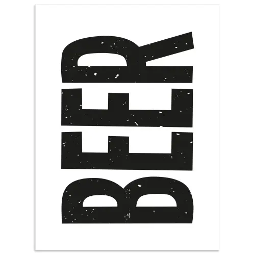 Bier - Japandi - Decoratie - Zwart poster papier klein -3d