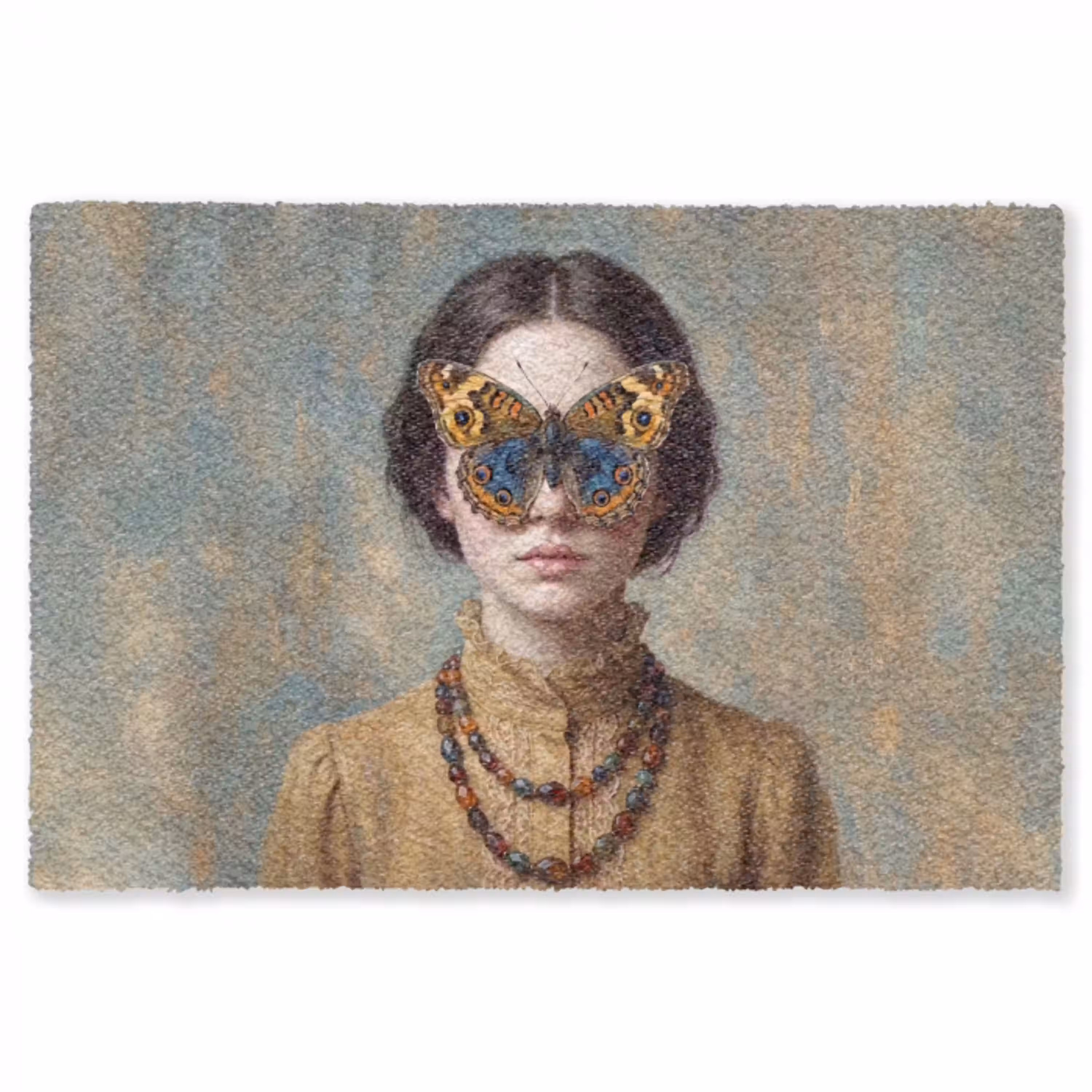 Portret - Vlinder - Kleurrijk Vloerkleed Rechthoek klein -3d