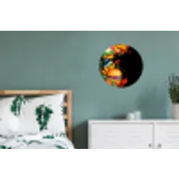 Fastfood - Graffiti - Hamburger - Eten - Modern Wandcirkel aluminium klein -slaapkamer