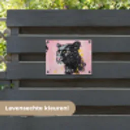 Zwart - Panter - Roze - Abstract tuinposter los doek klein -sfeer3
