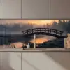 Brug - Mist - Bomen - Water keuken achterwand 2 middel zz_3dshopping