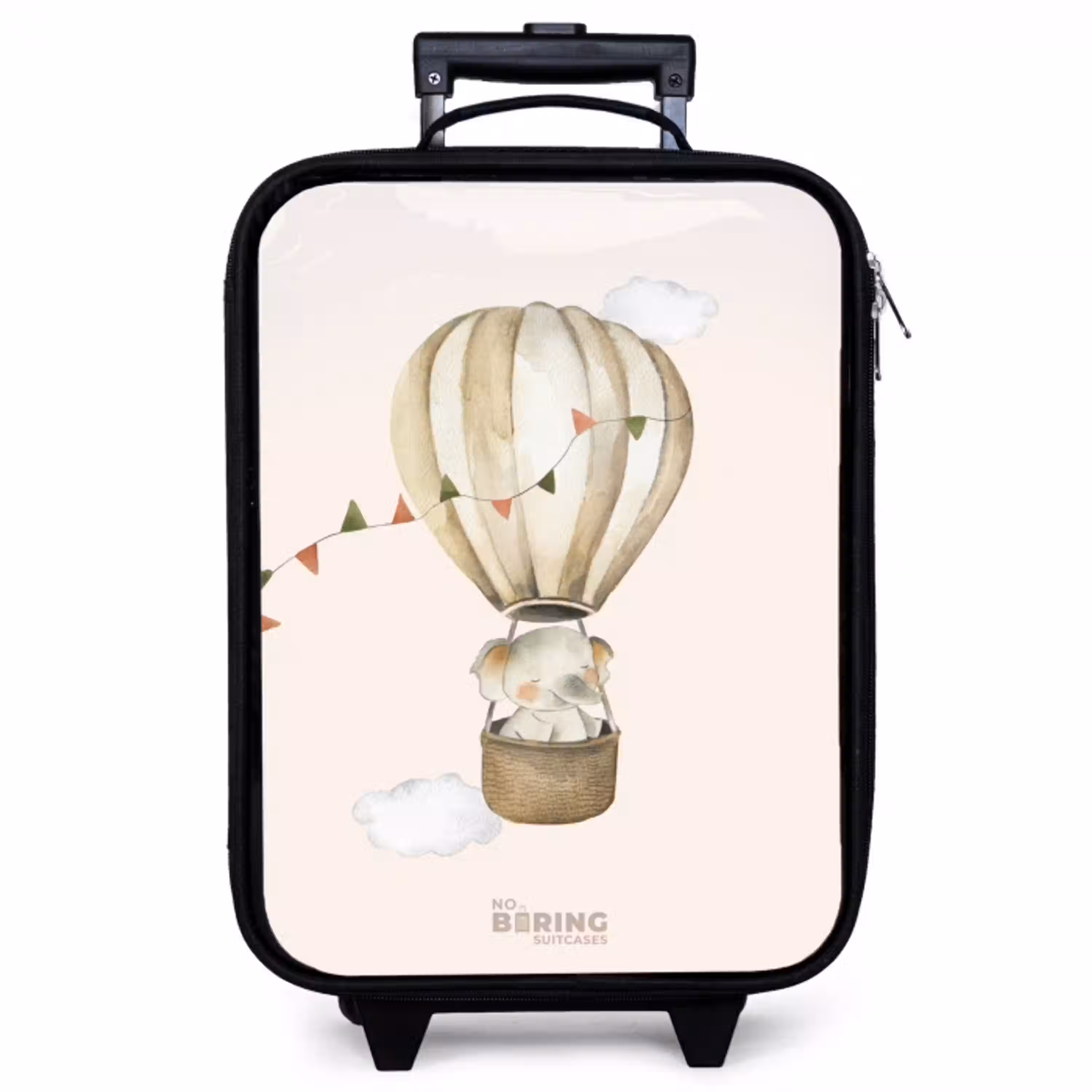 Olifant in een luchtballon Kinderkoffer - Zwart klein -zzz_website3d