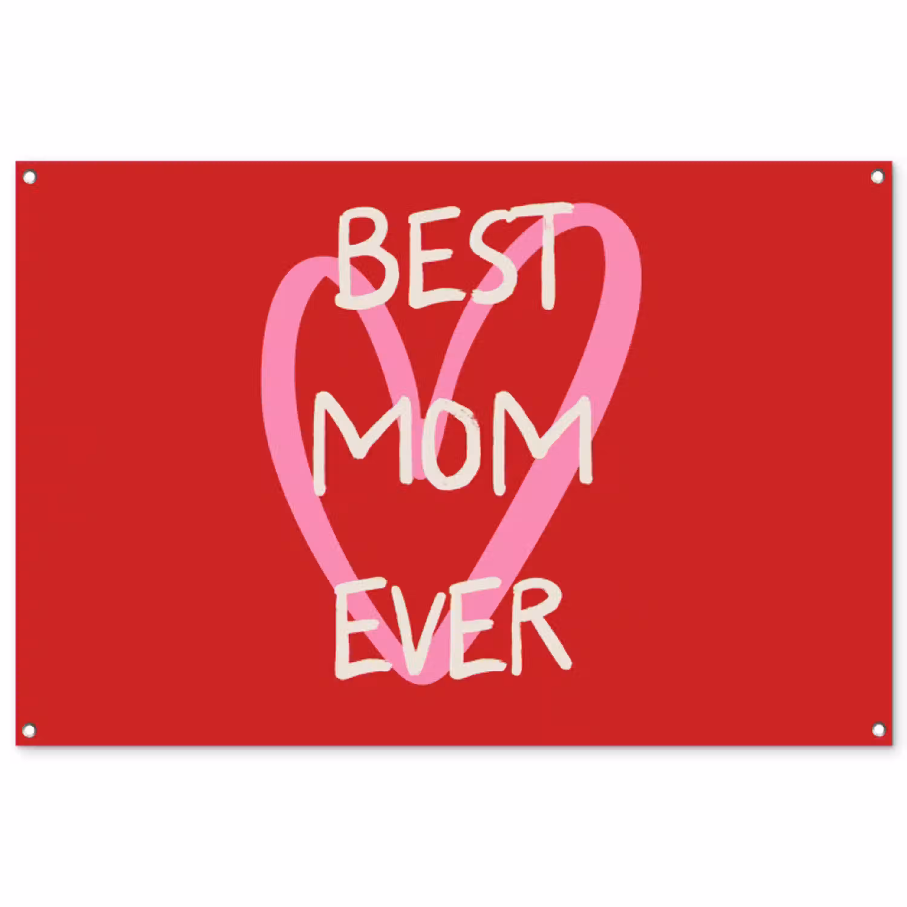 Moeder - Quote - Hartje - Rood tuinposter los doek groot -3d