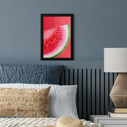 Watermeloen - Rood - Zomers fotolijst zwart zonder passe partout klein -sfeer3
