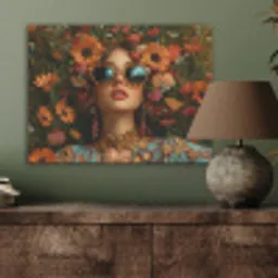 Vrouwen - Bloemen - Modern - Bril - Abstract PET vilt klein -sfeer2