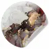 Rood - Marmer - Goud Wandcirkel behangsticker klein -3d