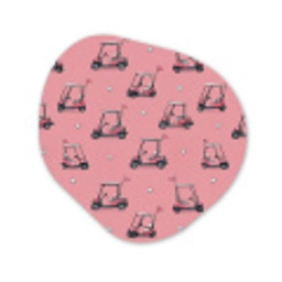 Golfkar - Retro - Roze Wandcirkel Organisch Forex 3mm klein 629 -3d