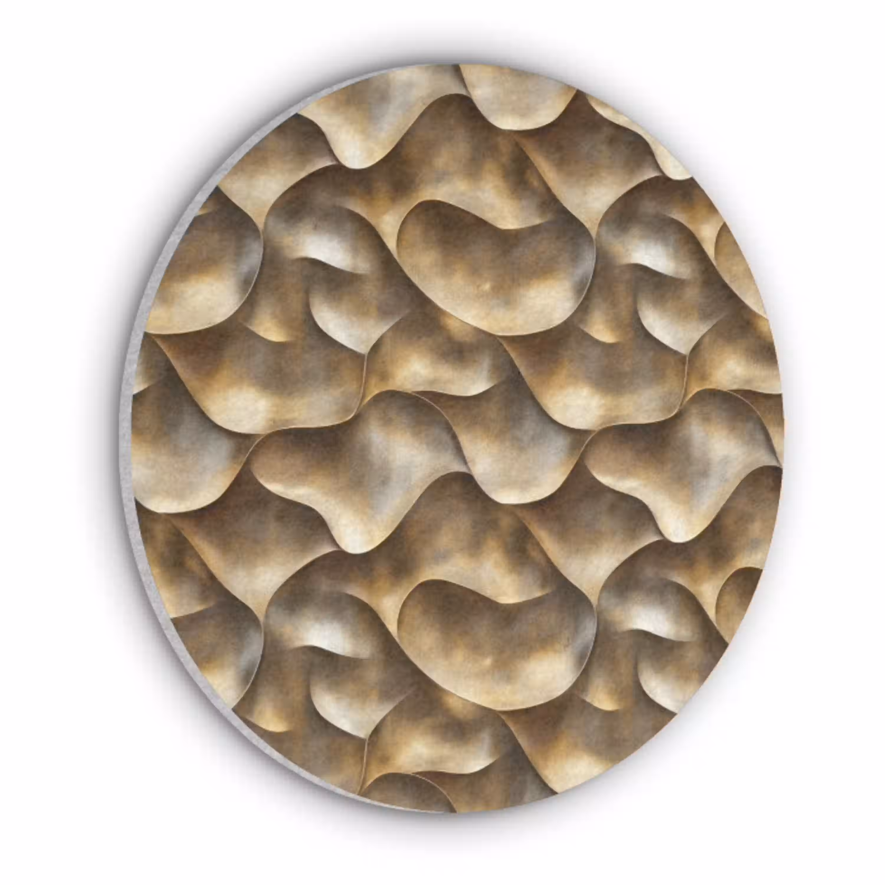 Abstract - Antiek - Goud Akoestische PET Vilt - Rond klein 838 -3d