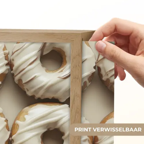 Donuts - Chocolade - Wit - Beige Light Box met batterij (Wandlamp) middel -USP_websiteprintNL