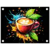 Koffie - Graffiti - Drinken - Abstract tuinposter los doek klein -3d