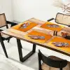 Kreeft - Delftsblauw - Schild - Stoer - Oranje Placemat vinyl groot -zzsfeer4_Kitchenyeah-website