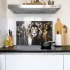 Leeuw - Portret - Verfspatten - Grijs Inductie beschemer met haakjes klein -sfeer2