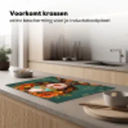 Portret - Vrouw - Kleurrijk - Expressief Inductie beschermer vinyl 3mm klein -sfeer1