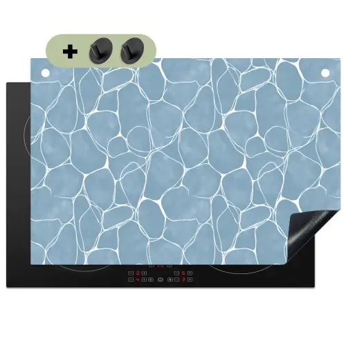 Organisch - Patroon - Blauw Inductie beschemer met haakjes klein 777 -3d